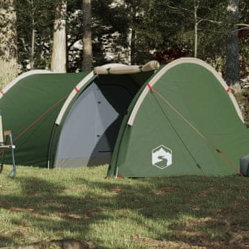 Vidaxl vidaXL Šotor s tunelom za 4 osebe, zelen, vodoodporen
