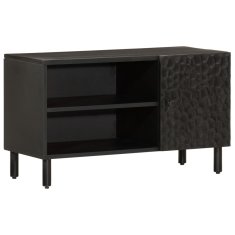 Greatstore TV omarica črna 80x31x46 cm trden mangov les