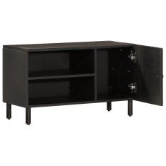 Greatstore TV omarica črna 80x31x46 cm trden mangov les