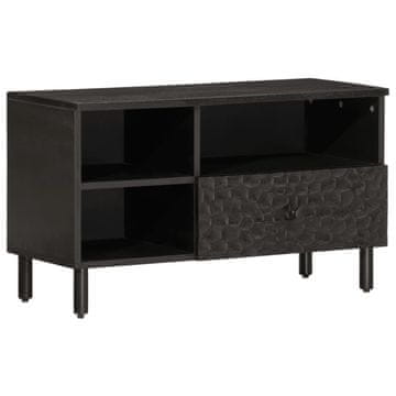 shumee TV omarica črna 80x33x46 cm trden mangov les