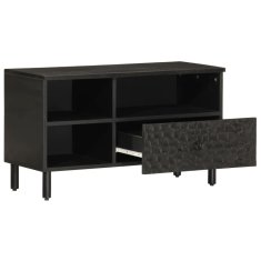 Greatstore TV omarica črna 80x33x46 cm trden mangov les