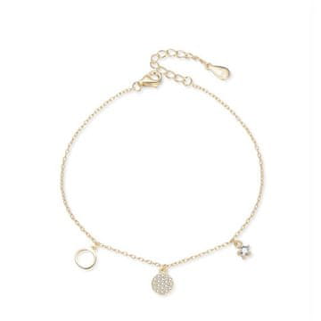 MOISS Elegantna pozlačena dvojna zapestnica s cirkoni B0000852