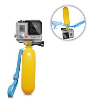 HURTEL Plovni nastavek za kamere GoPro SJCAM – rumen