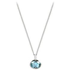 Silver Cat Nežna ogrlica z modrim kristalom SC262 (veriga, obesek)