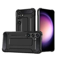 shumee Ojačana oklepna torbica za Samsung Galaxy S24 Hybrid Armor, črna