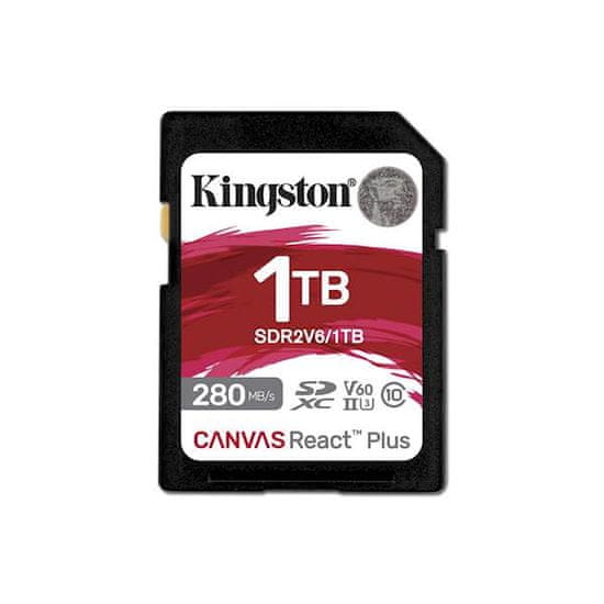 Kingston Canvas React Plus SDXC spominska kartica, 1 TB, 280/150 MB/s, UHS-II, C10, U3, V60, 4K