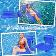 Netscroll Napihljiv vodni stol, odličen, če želite počivati potopljeni v vodi in istočasno brati ali gledati vaš mobilni telefon, opora za glavo, rame in roke, občutek lebdenja je odličen, CoolChair