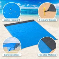 Netscroll Zložljiva vodoodporna nepremočljiva podloga za plažo, kampiranje ali piknik, 210x200 cm, nič več peska ali vlage, uživajte kjerkoli, dodana vrečka za shranjevanje, enostavno pranje,Mat4Beach
