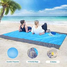 Netscroll Zložljiva vodoodporna nepremočljiva podloga za plažo, kampiranje ali piknik, 210x200 cm, nič več peska ali vlage, uživajte kjerkoli, dodana vrečka za shranjevanje, enostavno pranje,Mat4Beach