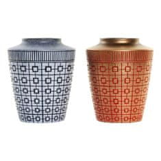 DKD Home Decor Vaza DKD Home Decor 8424001822065 Modra rdeča smola Zlata orientalska 17 x 17 x 20 cm (2 enoti)