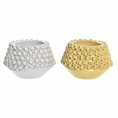 DKD Home Decor Vaza DKD Home Decor Bela kamnoseška posoda Moderna gorčica 20 x 20 x 13 cm (2 enoti)