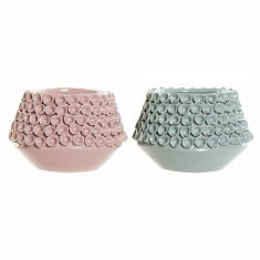 DKD Home Decor Vaza DKD Home Decor Flower Pink Turquoise Stoneware 20 x 20 x 13 cm Sredozemlje (2 enoti)