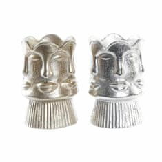 DKD Home Decor Vaza DKD Home Decor Golden Face Champagne Silver Aluminium Modern 12 x 12 x 17 cm (2 enoti) 