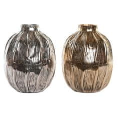 DKD Home Decor Vaza DKD Home Decor Silver Golden Aluminium Modern 20 x 20 x 26 cm (2 enoti)
