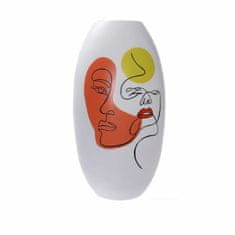 DKD Home Decor Vaza DKD Home Decor Face White Resin Multicolor (20,5 x 20,5 x 38 cm)
