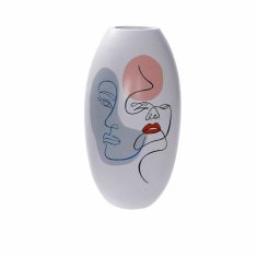DKD Home Decor Vaza DKD Home Decor Face White Resin Multicolor (20,5 x 20,5 x 38 cm)