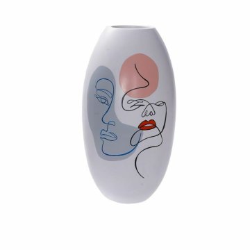 DKD Home Decor Vaza DKD Home Decor Face White Resin Multicolor (20,5 x 20,5 x 38 cm)