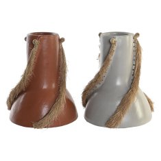 DKD Home Decor Vaza DKD Home Decor Grey Terracotta 26 x 26 x 30 cm (2 enoti)