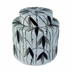 DKD Home Decor Tibor DKD Home Decor Porcelan Črna Bela 17 x 17 x 16 cm Orientalski list rastline