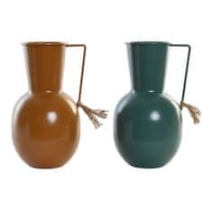 DKD Home Decor Vaza DKD Home Decor 14,5 x 13 x 24 cm kovinska oranžna zelena gorčična (2 enoti)