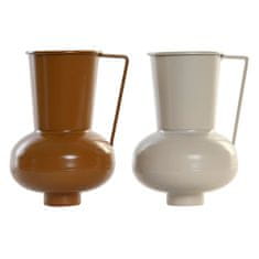 DKD Home Decor Vaza DKD Home Decor 13 x 12,5 x 17 cm bež kovina oranžna gorčica (2 enoti)