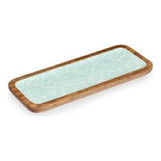 Gift Decor Osrednji del 38 x 15 cm List rastline Bela rjava zelena smola Mango les