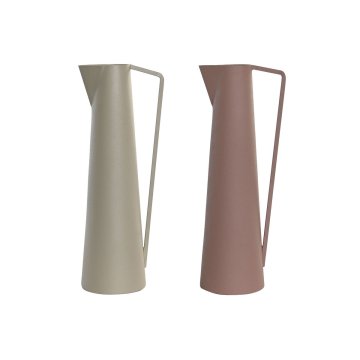 DKD Home Decor Vaza DKD Home Decor Beige Pink Iron 12 x 10 x 35 cm (2 enoti)