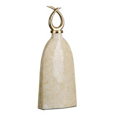BigBuy Vaza 24 x 13 x 64 cm Kristalno zlata kovinska bela