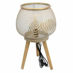 DKD Home Decor Namizna svetilka DKD Home Decor Golden Metal Wood (33 x 33 x 51 cm)