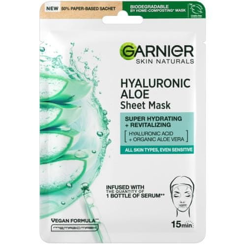 Garnier Skin Naturals Hyaluronic Aloe Serum Tissue Mask vlažilna in negovalna maska v robčku 1 kos za ženske