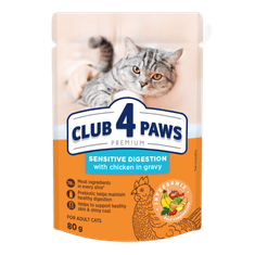 Club4Paws Premium mokra hrana za mačke Sensitive - Piščanec v omaki 24x80g