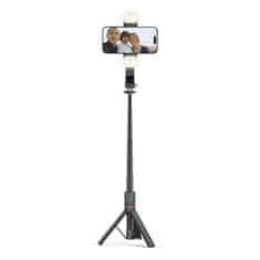 Tech-protect L05S bluetooth selfie stick s stojalom in LED lučko, črna