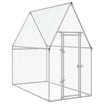 Vidaxl Kokošnjak srebrn 200x100x190 cm pocinkano jeklo