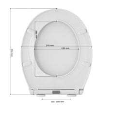 slomart deska za WC, počasno zapiranje, polipropilen, PORTO, bela