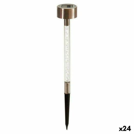 BigBuy Sončna svetilka Marker Silver Transparent Stainless steel Plastic (24 enot)