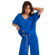 ITALY MODA Ženska bluza s cvetličnim vzorcem cobalt DHJ-BZ-8368.02_407168 Univerzalni