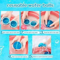 Netscroll Vodni balončki za večkratno uporabo (6 kosov), vodne bombe, ki so odlične za neprestano zabavo na plaži, dvorišču ali parku, različnih barv, 