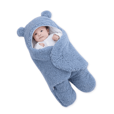 Homey Otroška spalna vreča | Povijalna odeja | Ločena opora za noge | Otroški kombinezon | Spalna opora | Modra
