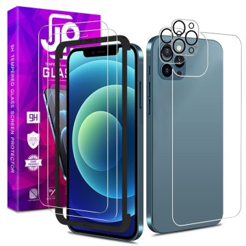 JP JP All Pack Kaljena stekla, 2 stekli na telefon + 2 stekli na objektiv + 1 zadnje steklo, iPhone 12 Pro MAX