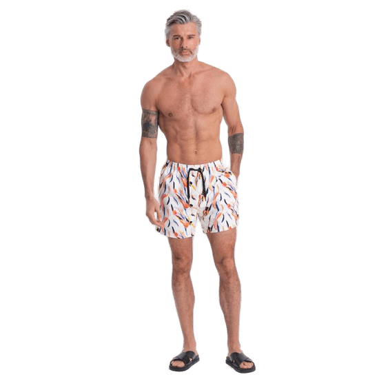 OMBRE Moške plavalne hlačeV1 OM-SRBS-0140 bele barve MDN124994