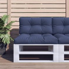 Vidaxl Blazine za kavč iz palet mornarsko modre 70x40x12 cm blago