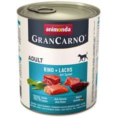 Animonda pes GRANCARNO cons. ADULT losos/špinača 800g