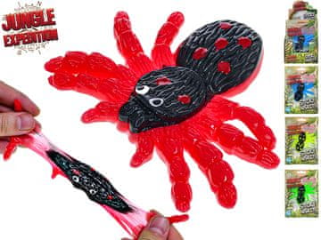 Jungle Expedition pajek 7 cm raztegljiv lepljiv - mešanica barv (zelena, rumena, rdeča, modra)