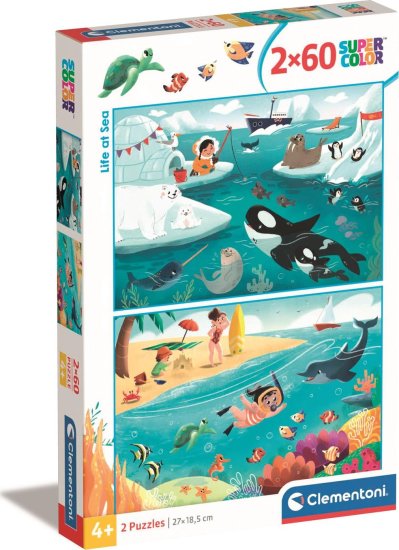 Clementoni Puzzle Življenje ob morju 2x60 kosov