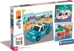 Clementoni Puzzle Reševalna vozila 3x48 kosov