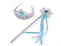 Karnevalski komplet / krona - ledena kraljica 2. kakovosti - azurno modra