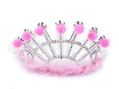 Karnevalska krona s perjem - roza