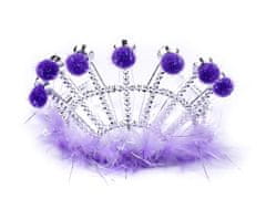 Karnevalska krona s perjem - vijolična