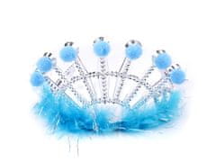 Karnevalska krona s perjem - turkizna