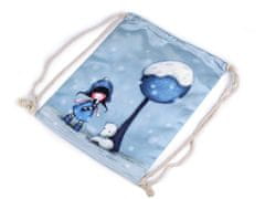 Torba za hrbet 33x43 cm s potiskom - ledeno modra